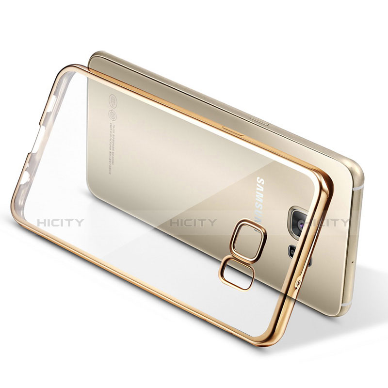 Silikon Schutzhülle Ultra Dünn Tasche Durchsichtig Transparent T04 für Samsung Galaxy S6 SM-G920 Gold