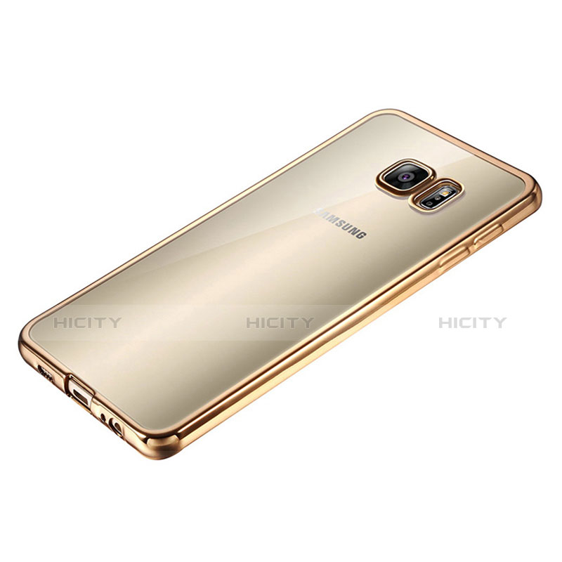 Silikon Schutzhülle Ultra Dünn Tasche Durchsichtig Transparent T04 für Samsung Galaxy S6 SM-G920 Gold