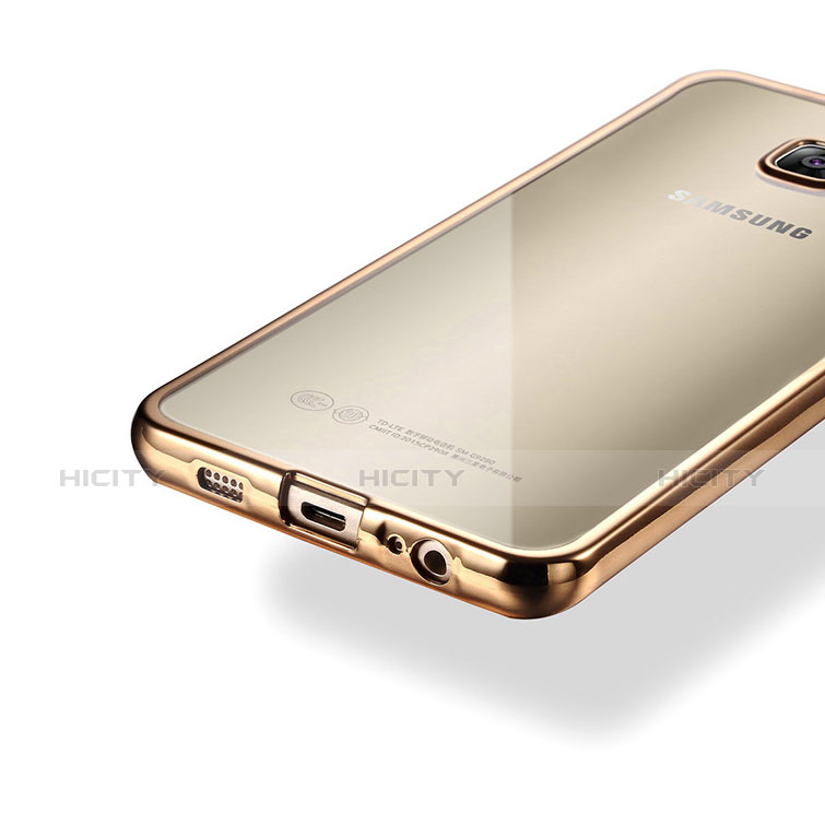 Silikon Schutzhülle Ultra Dünn Tasche Durchsichtig Transparent T04 für Samsung Galaxy S6 SM-G920 Gold