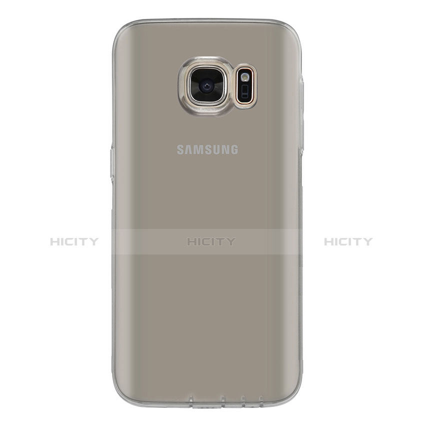 Silikon Schutzhülle Ultra Dünn Tasche Durchsichtig Transparent T04 für Samsung Galaxy S7 G930F G930FD Grau