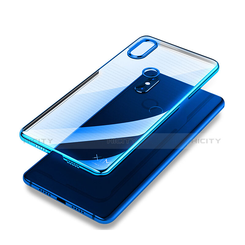 Silikon Schutzhülle Ultra Dünn Tasche Durchsichtig Transparent T04 für Xiaomi Mi Mix 3 Blau