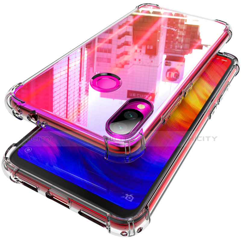 Silikon Schutzhülle Ultra Dünn Tasche Durchsichtig Transparent T04 für Xiaomi Redmi Note 7 Klar groß