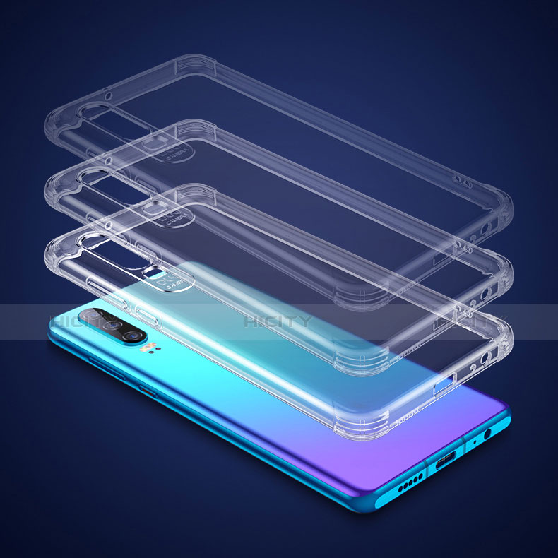 Silikon Schutzhülle Ultra Dünn Tasche Durchsichtig Transparent T05 für Huawei P30 Klar