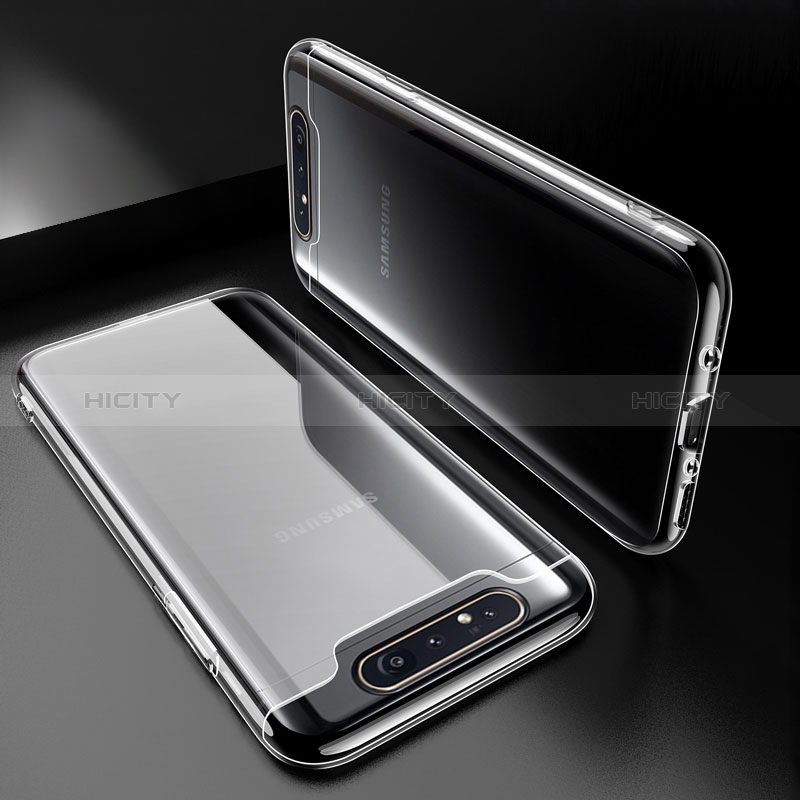 Silikon Schutzhülle Ultra Dünn Tasche Durchsichtig Transparent T05 für Samsung Galaxy A80 Klar