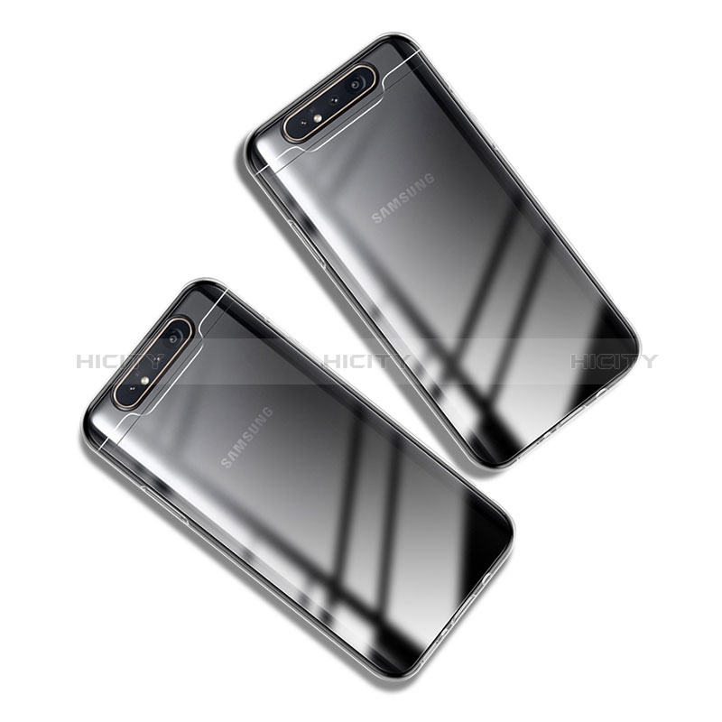 Silikon Schutzhülle Ultra Dünn Tasche Durchsichtig Transparent T05 für Samsung Galaxy A80 Klar