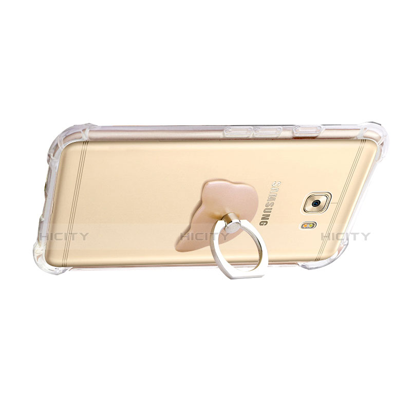 Silikon Schutzhülle Ultra Dünn Tasche Durchsichtig Transparent T05 für Samsung Galaxy C5 Pro C5010 Grau groß