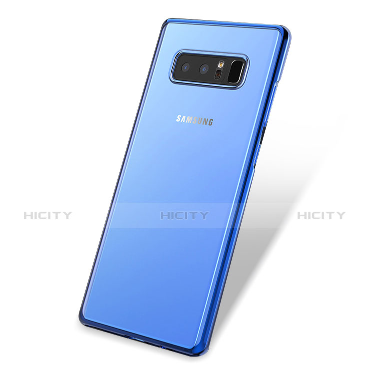 Silikon Schutzhülle Ultra Dünn Tasche Durchsichtig Transparent T05 für Samsung Galaxy Note 8 Blau