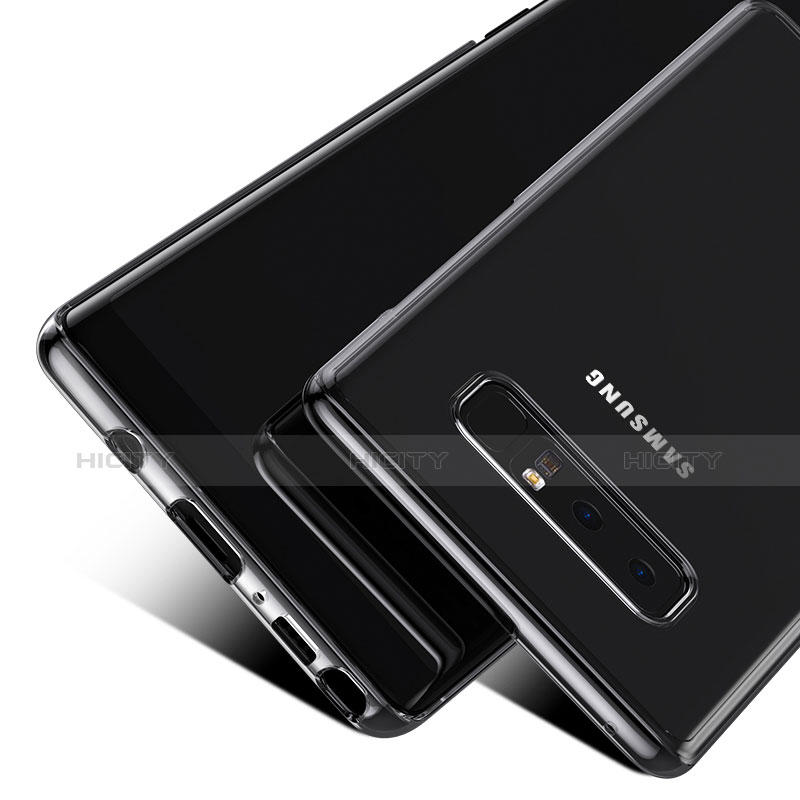 Silikon Schutzhülle Ultra Dünn Tasche Durchsichtig Transparent T05 für Samsung Galaxy Note 8 Schwarz