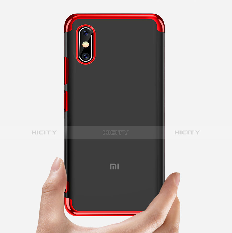 Silikon Schutzhülle Ultra Dünn Tasche Durchsichtig Transparent T05 für Xiaomi Mi 8 Screen Fingerprint Edition Rot