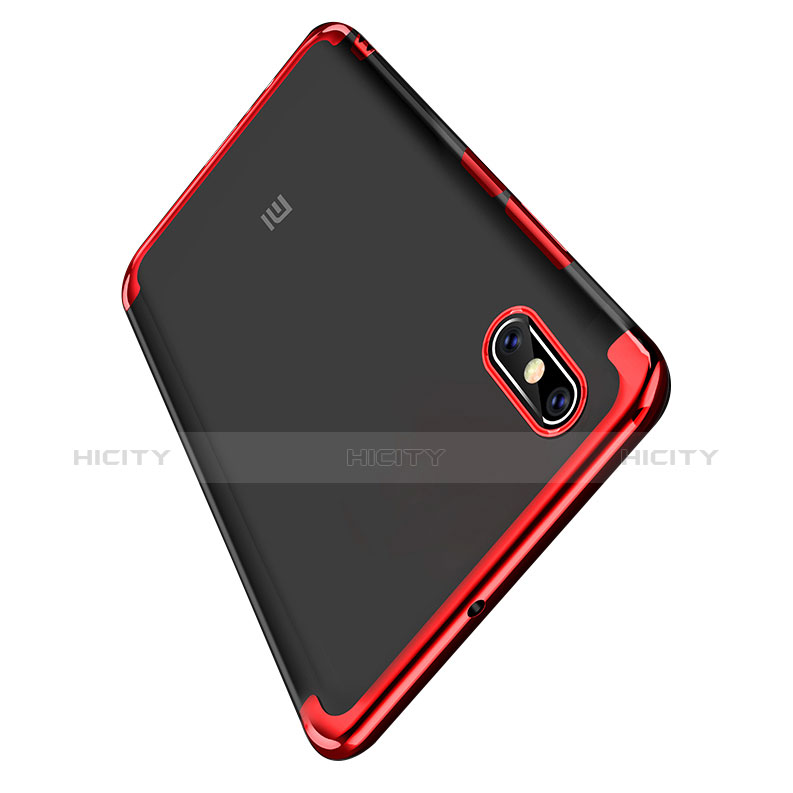 Silikon Schutzhülle Ultra Dünn Tasche Durchsichtig Transparent T05 für Xiaomi Mi 8 Screen Fingerprint Edition Rot