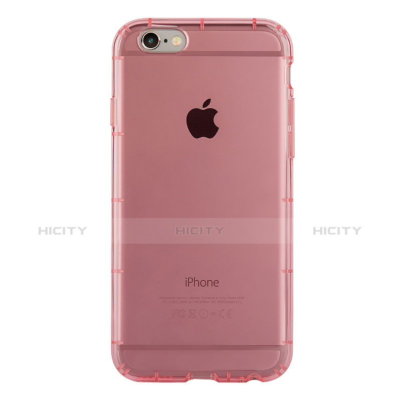 Silikon Schutzhülle Ultra Dünn Tasche Durchsichtig Transparent T06 für Apple iPhone 6S Plus Rosa groß