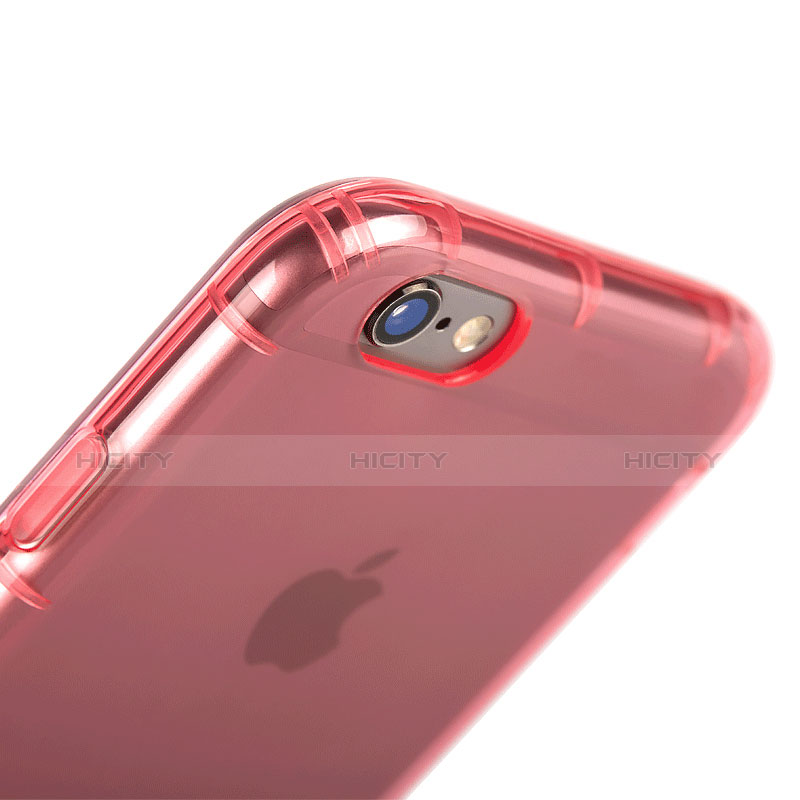 Silikon Schutzhülle Ultra Dünn Tasche Durchsichtig Transparent T06 für Apple iPhone 6S Plus Rosa groß