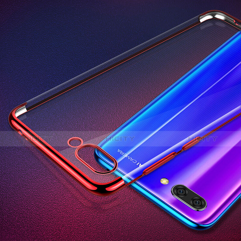 Silikon Schutzhülle Ultra Dünn Tasche Durchsichtig Transparent T06 für Huawei Honor 10 Rot