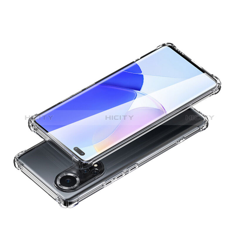 Silikon Schutzhülle Ultra Dünn Tasche Durchsichtig Transparent T06 für Huawei Nova 9 Pro Schwarz groß