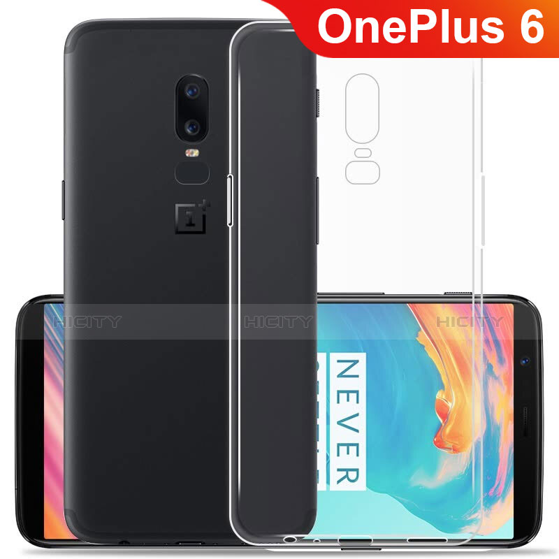 Silikon Schutzhülle Ultra Dünn Tasche Durchsichtig Transparent T06 für OnePlus 6 Klar