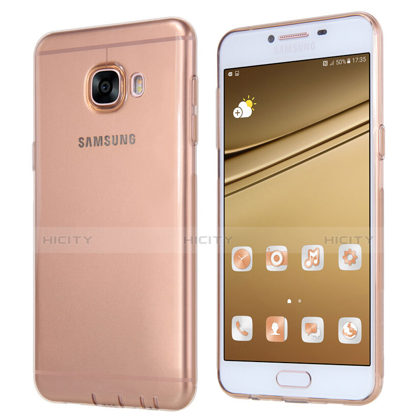 Silikon Schutzhülle Ultra Dünn Tasche Durchsichtig Transparent T06 für Samsung Galaxy C7 SM-C7000 Gold Plus