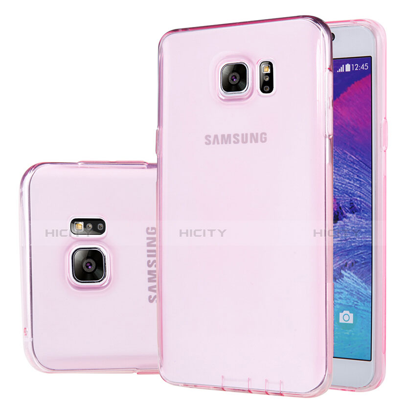 Silikon Schutzhülle Ultra Dünn Tasche Durchsichtig Transparent T06 für Samsung Galaxy Note 5 N9200 N920 N920F Rosa