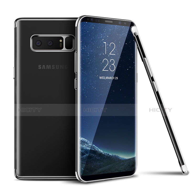 Silikon Schutzhülle Ultra Dünn Tasche Durchsichtig Transparent T06 für Samsung Galaxy Note 8 Duos N950F Silber