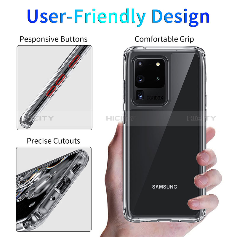 Silikon Schutzhülle Ultra Dünn Tasche Durchsichtig Transparent T06 für Samsung Galaxy S20 Ultra 5G Klar