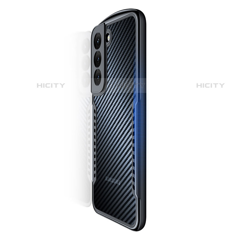 Silikon Schutzhülle Ultra Dünn Tasche Durchsichtig Transparent T06 für Samsung Galaxy S23 Plus 5G Schwarz