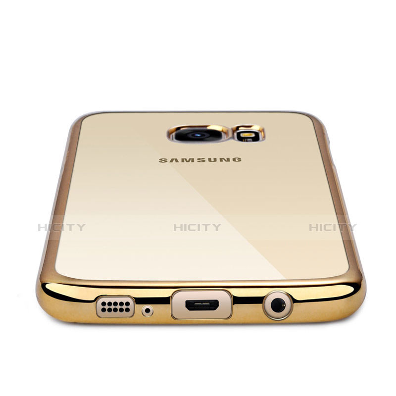 Silikon Schutzhülle Ultra Dünn Tasche Durchsichtig Transparent T06 für Samsung Galaxy S7 Edge G935F Gold