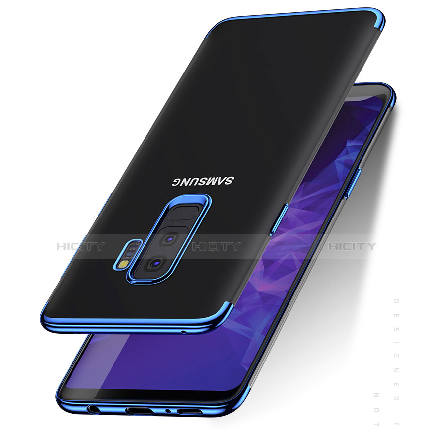 Silikon Schutzhülle Ultra Dünn Tasche Durchsichtig Transparent T06 für Samsung Galaxy S9 Plus Blau