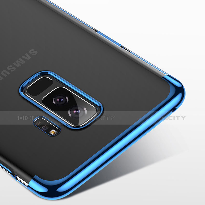 Silikon Schutzhülle Ultra Dünn Tasche Durchsichtig Transparent T06 für Samsung Galaxy S9 Plus Blau