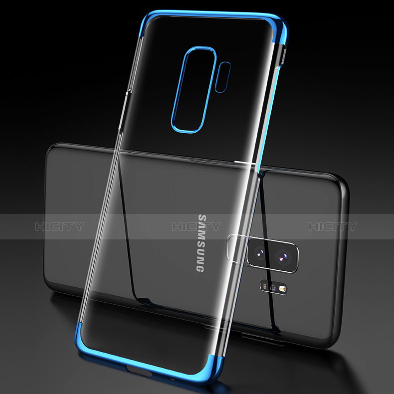 Silikon Schutzhülle Ultra Dünn Tasche Durchsichtig Transparent T06 für Samsung Galaxy S9 Plus Blau