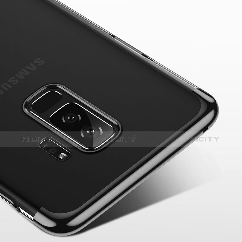 Silikon Schutzhülle Ultra Dünn Tasche Durchsichtig Transparent T06 für Samsung Galaxy S9 Plus Schwarz