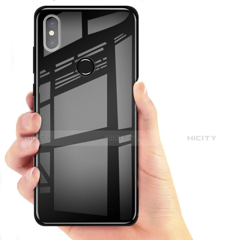 Silikon Schutzhülle Ultra Dünn Tasche Durchsichtig Transparent T06 für Xiaomi Mi 8 Schwarz