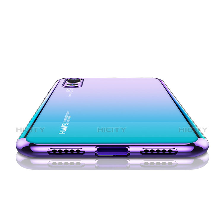 Silikon Schutzhülle Ultra Dünn Tasche Durchsichtig Transparent T07 für Huawei P20 Pro Violett