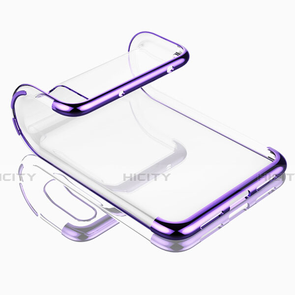 Silikon Schutzhülle Ultra Dünn Tasche Durchsichtig Transparent T07 für Huawei P20 Pro Violett