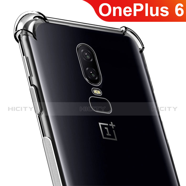 Silikon Schutzhülle Ultra Dünn Tasche Durchsichtig Transparent T07 für OnePlus 6 Klar Plus