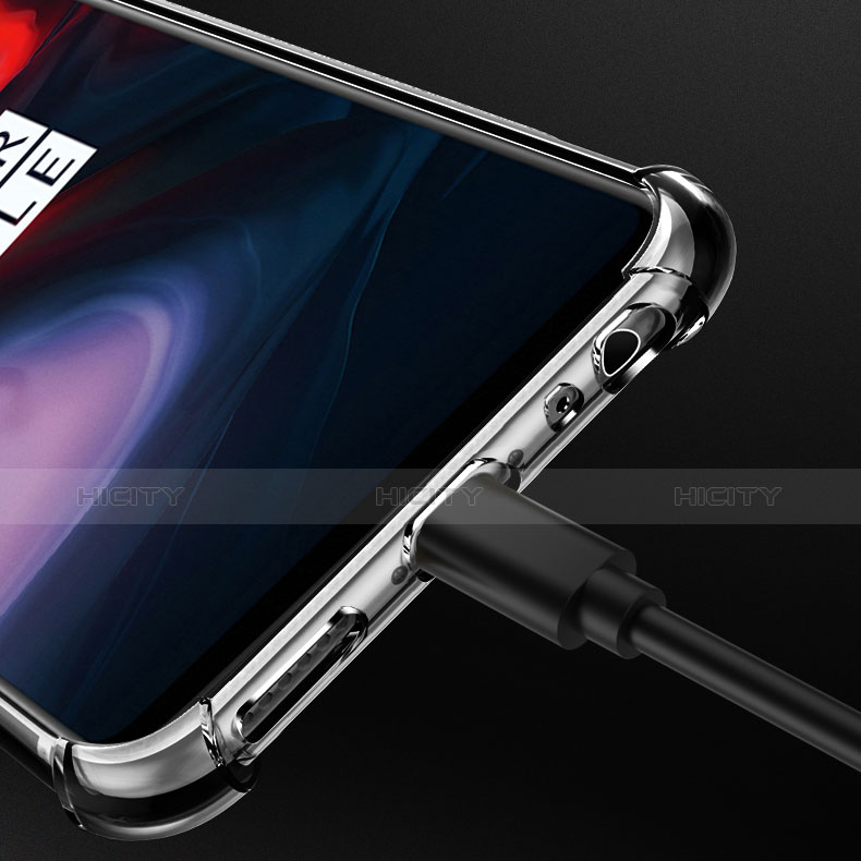 Silikon Schutzhülle Ultra Dünn Tasche Durchsichtig Transparent T07 für OnePlus 6 Klar groß