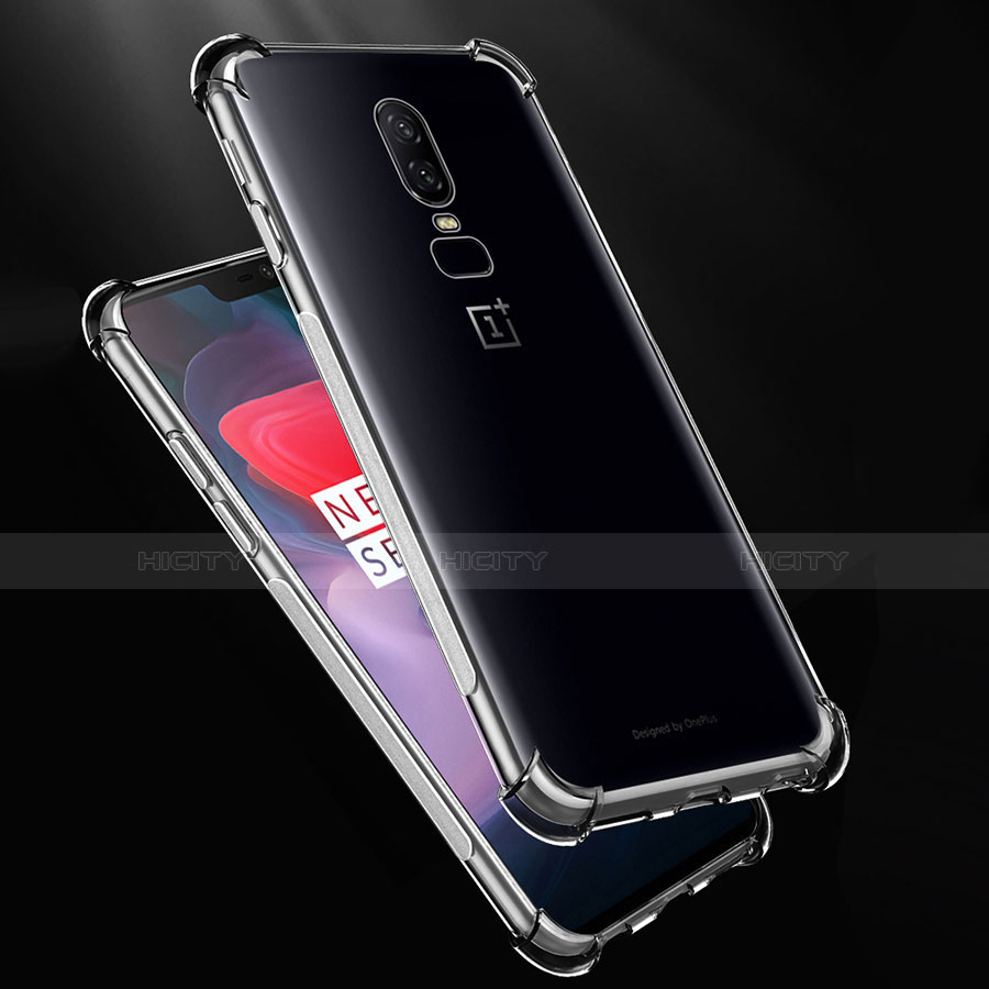 Silikon Schutzhülle Ultra Dünn Tasche Durchsichtig Transparent T07 für OnePlus 6 Klar groß