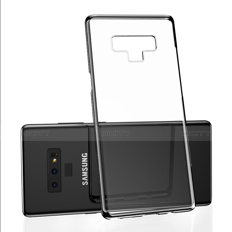 Silikon Schutzhülle Ultra Dünn Tasche Durchsichtig Transparent T07 für Samsung Galaxy Note 9 Schwarz