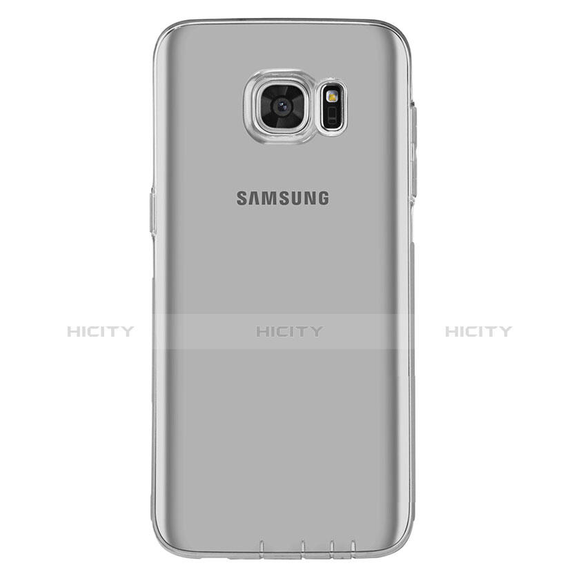 Silikon Schutzhülle Ultra Dünn Tasche Durchsichtig Transparent T07 für Samsung Galaxy S7 Edge G935F Grau