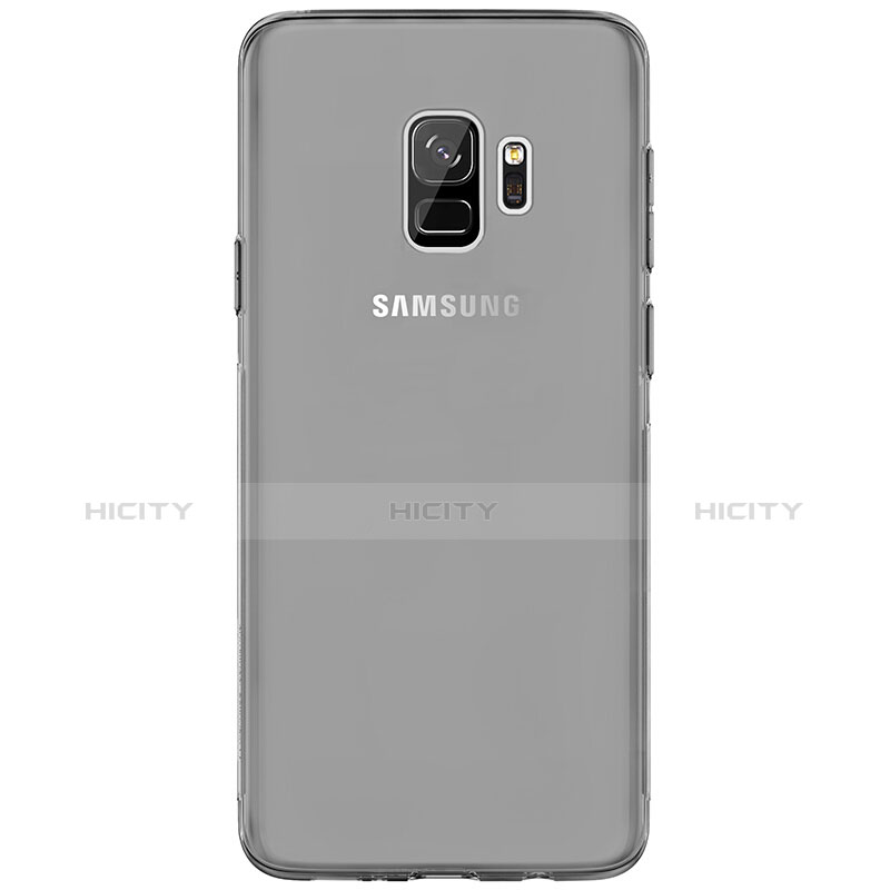 Silikon Schutzhülle Ultra Dünn Tasche Durchsichtig Transparent T07 für Samsung Galaxy S9 Grau groß