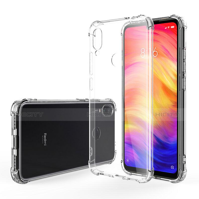 Silikon Schutzhülle Ultra Dünn Tasche Durchsichtig Transparent T07 für Xiaomi Redmi Note 7 Klar groß