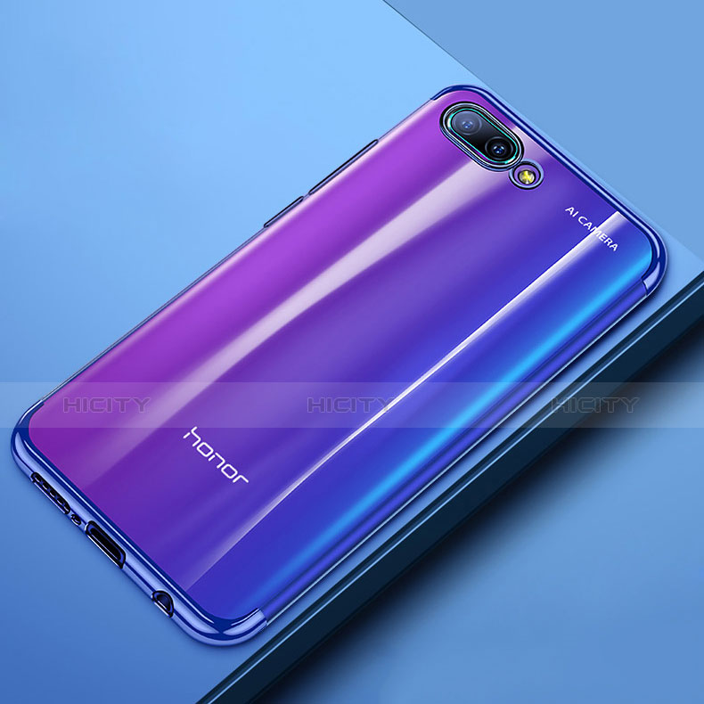 Silikon Schutzhülle Ultra Dünn Tasche Durchsichtig Transparent T08 für Huawei Honor 10 Blau