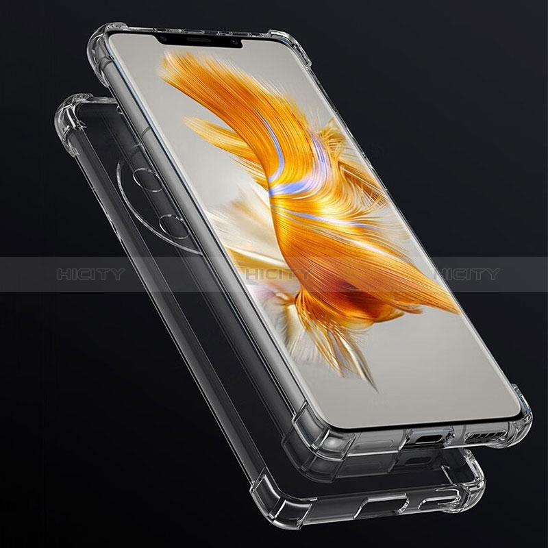 Silikon Schutzhülle Ultra Dünn Tasche Durchsichtig Transparent T08 für Huawei Mate 50 Pro Klar