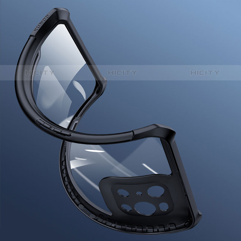 Silikon Schutzhülle Ultra Dünn Tasche Durchsichtig Transparent T08 für Oppo Find X3 Pro 5G Schwarz