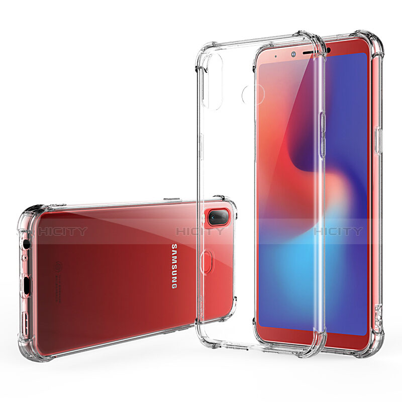 Silikon Schutzhülle Ultra Dünn Tasche Durchsichtig Transparent T08 für Samsung Galaxy A6s Klar groß