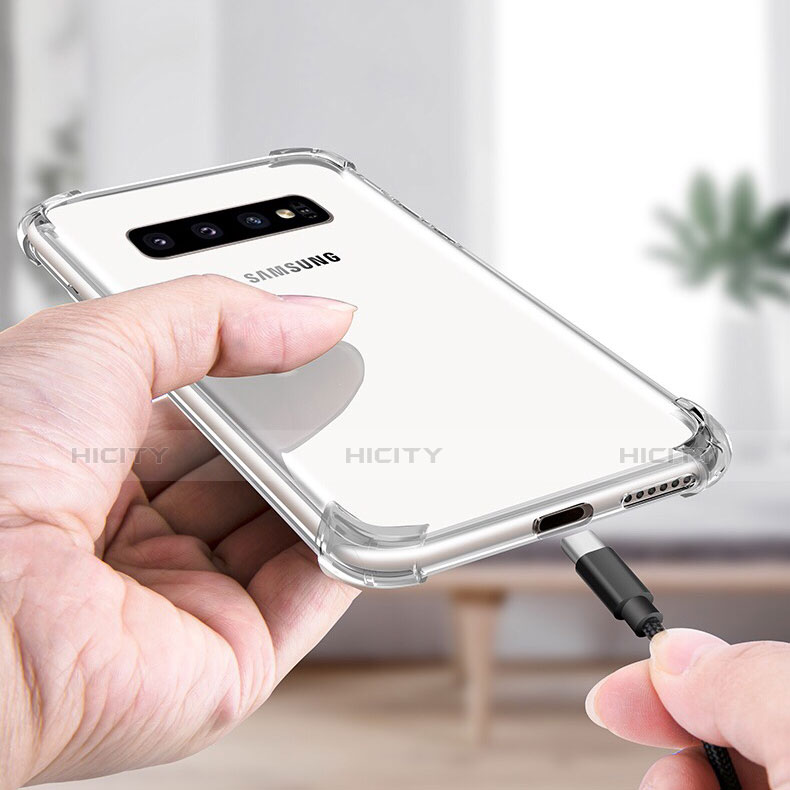 Silikon Schutzhülle Ultra Dünn Tasche Durchsichtig Transparent T08 für Samsung Galaxy S10 Plus Klar