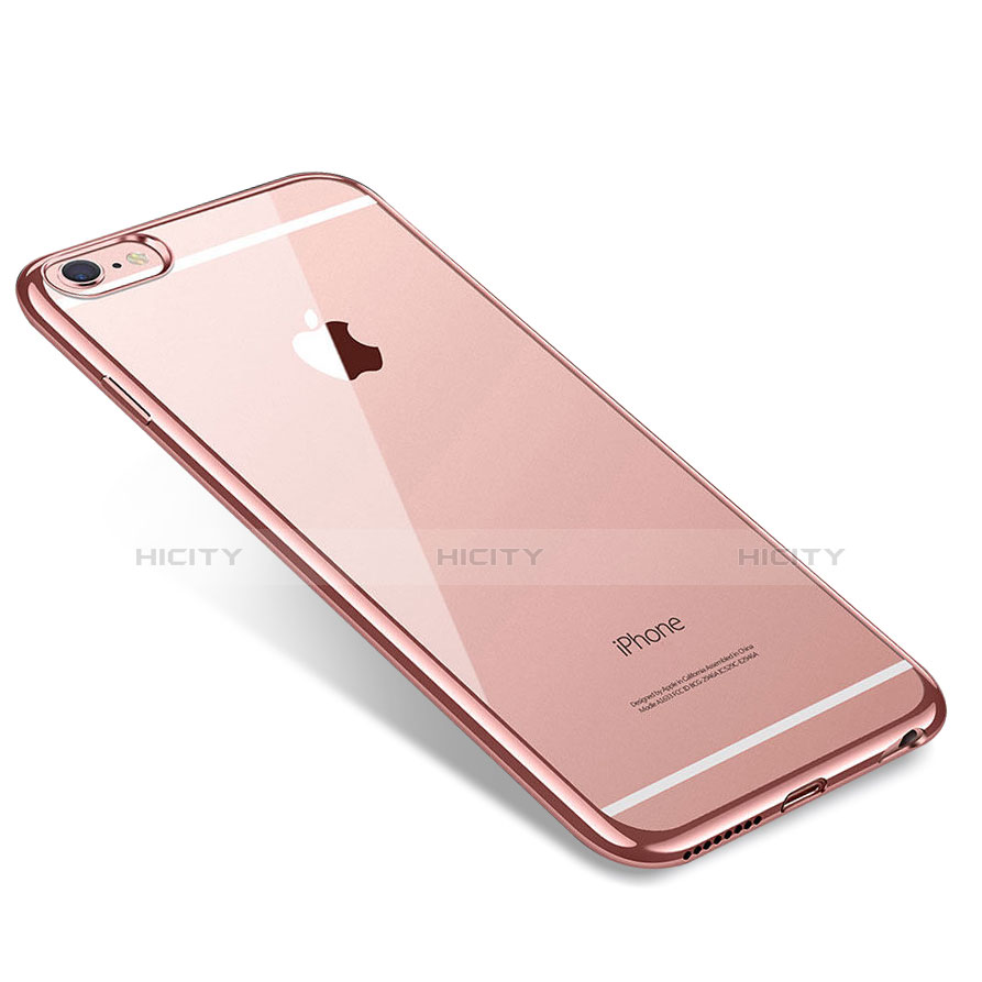 Silikon Schutzhülle Ultra Dünn Tasche Durchsichtig Transparent T09 für Apple iPhone 6 Plus Rosegold