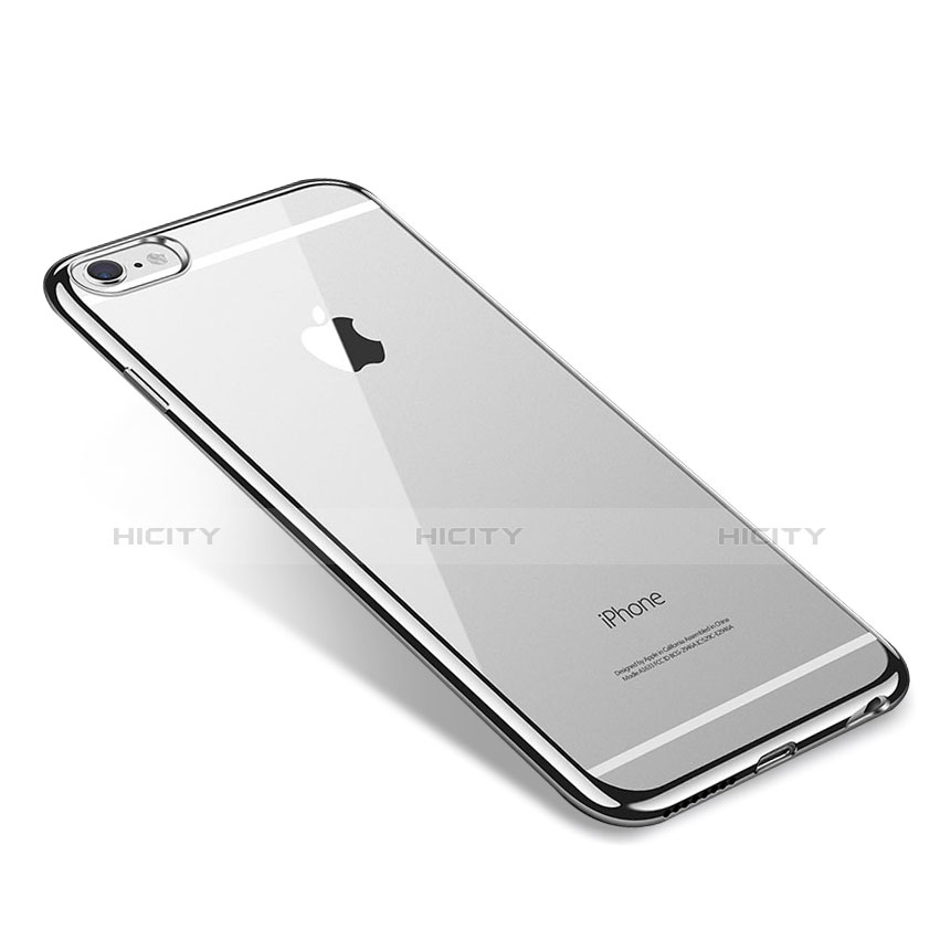 Silikon Schutzhülle Ultra Dünn Tasche Durchsichtig Transparent T09 für Apple iPhone 6 Plus Silber