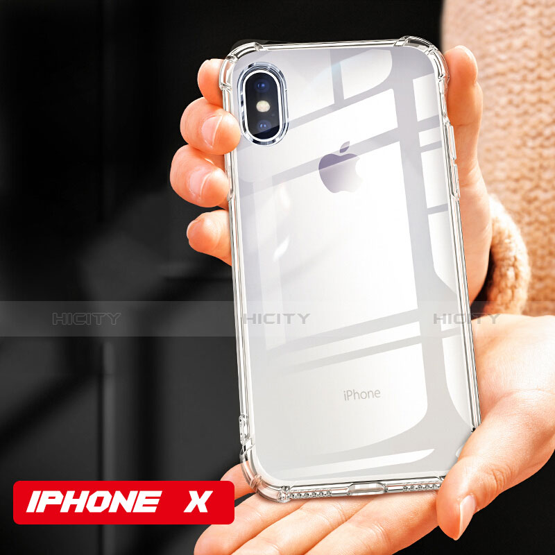 Silikon Schutzhülle Ultra Dünn Tasche Durchsichtig Transparent T09 für Apple iPhone Xs Klar