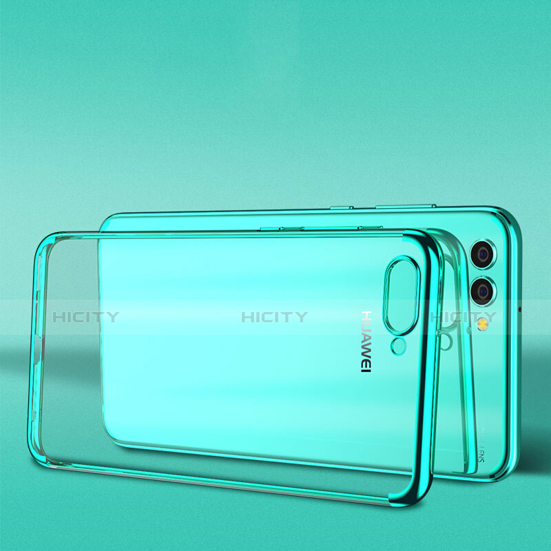 Silikon Schutzhülle Ultra Dünn Tasche Durchsichtig Transparent T09 für Huawei Nova 2S Blau groß