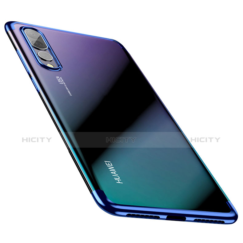 Silikon Schutzhülle Ultra Dünn Tasche Durchsichtig Transparent T09 für Huawei P20 Pro Blau