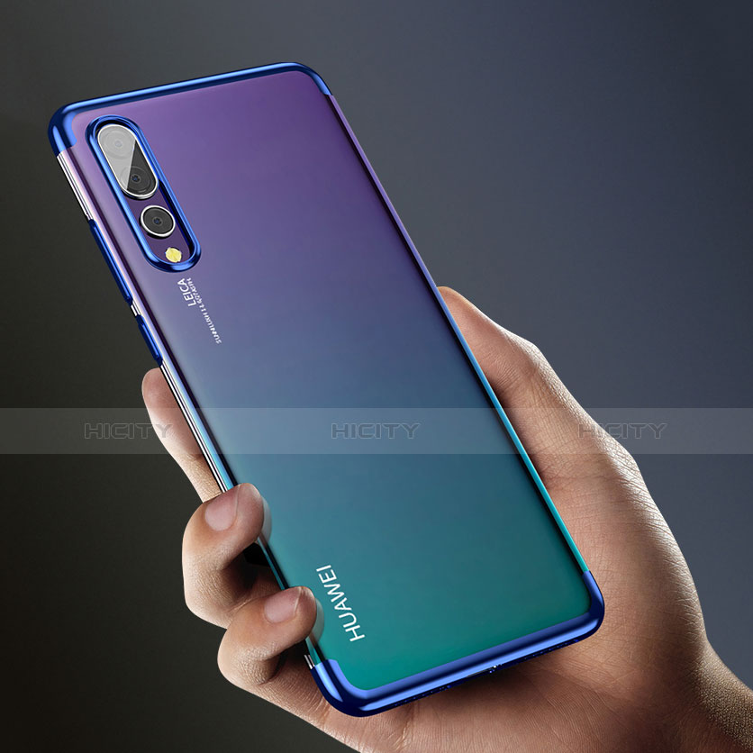 Silikon Schutzhülle Ultra Dünn Tasche Durchsichtig Transparent T09 für Huawei P20 Pro Blau